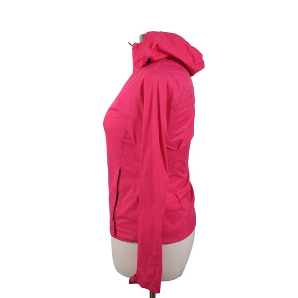 Columbia Women's M Lightweight Full Zip Hooded Nylon Windbreaker Jacked Pink - Picture 6 of 12